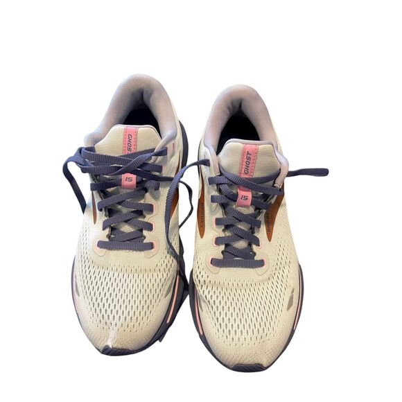 Brooks Womens Gray Purple Ghost 15 Neutral Running Shoes Sneakers Size 9 - Picture 10 of 11